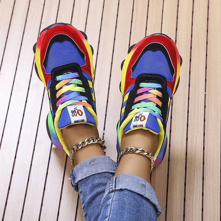 Carly Prairie Platform Sneakers – Blue