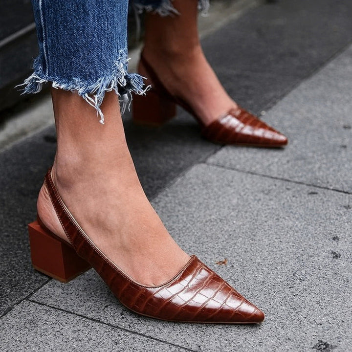 Blake Prairie Slingback Heels – Dark Brown